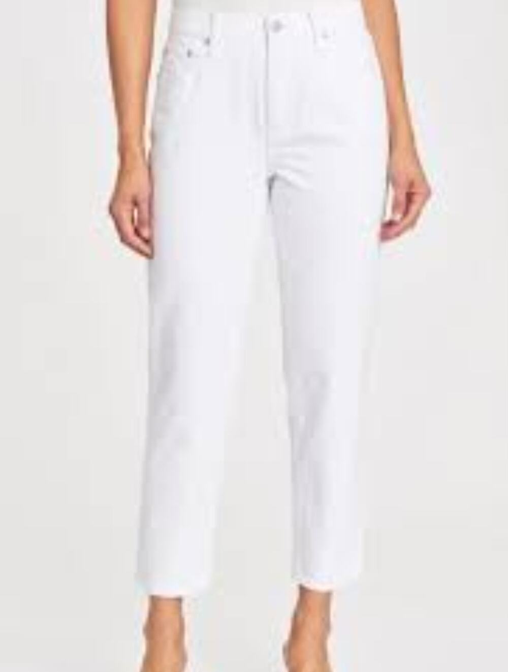 Pistola Womens Presley High Rise Relaxed Crop Snowstorm White Jeans Size 33 NWT